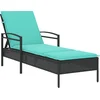 Image de vidaXL - Ligbed - met - kussen - zwart - 63x200x81 - cm - poly - rattan - (alleen - VS)