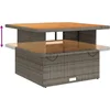 Image de vidaXL - Tuintafel - 110x110x71 - cm - poly - rattan - en - acaciahout - grijs