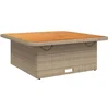 Image de vidaXL - Tuintafel - 110x110x71 - cm - poly - rattan - en - acaciahout - beige