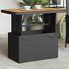 Image de vidaXL - Tuintafel - 90x55x71 - cm - poly - rattan - en - massief - acaciahout - zwart
