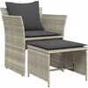 Image de vidaXL - Tuinstoel - met - voetenbank - poly - rattan - lichtgrijs