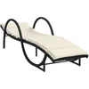Image de vidaXL - Ligbed - met - kussen - 60x199x42 - cm - poly - rattan - zwart
