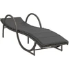 Image de vidaXL - Ligbed - met - kussen - 60x199x42 - cm - poly - rattan - grijs