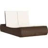 Image de vidaXL - Ligbed - 2-persoons - met - kussens - poly - rattan - bruin