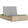 Image de vidaXL - Ligbed - 2-persoons - met - kussens - poly - rattan - beige