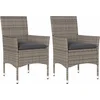 Image de vidaXL - Tuinstoelen - 2 - st - met - kussens - poly - rattan - grijs
