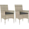 Image de vidaXL - Tuinstoelen - 2 - st - met - kussens - poly - rattan - lichtgrijs