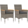 Image de vidaXL - Tuinstoelen - 2 - st - met - kussens - poly - rattan - grijs