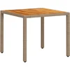 Image de vidaXL - Tuintafel - 90x90x75 - cm - poly - rattan - en - acaciahout - beige