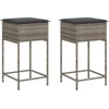 Image de vidaXL - Tuinbarkrukken - met - kussens - 2 - st - poly - rattan - grijs
