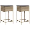 Image de vidaXL - Tuinbarkrukken - 2 - st - met - kussens - poly - rattan - beige