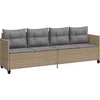 Image de vidaXL - Ligbed - met - kussens poly - rattan - beige