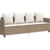 Image de vidaXL - Ligbed - met - kussens poly - rattan - beige