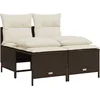 Image de vidaXL - 4-delige - Loungeset - met - kussens - poly - rattan - bruin