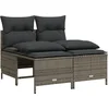 Image de vidaXL - 4-delige - Loungeset - met - kussens - poly - rattan - lichtgrijs