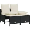 Image de vidaXL - 4-delige - Loungeset - met - kussens - poly - rattan - zwart