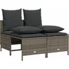 Image de vidaXL - 4-delige - Loungeset - met - kussens - poly - rattan - grijs