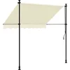 Image de vidaXL - Luifel - uittrekbaar - 200x115 - cm - stof - en - staal - crèmekleurig