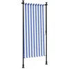 Image de vidaXL - Rolgordijn - voor - buiten - 100x270 - cm - stof - en - staal - blauw - en - wit