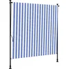 Image de vidaXL - Rolgordijn - voor - buiten - 150x270 - cm - stof - en - staal - blauw - en - wit