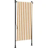 Image de vidaXL - Rolgordijn - voor - buiten - 100x270 - cm - stof - en - staal - oranje - en - wit