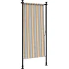 Image de vidaXL - Rolgordijn - voor - buiten - 120x270 - cm - stof - en - staal - geel - en - wit