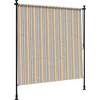 Image de vidaXL - Rolgordijn - voor - buiten - 200x270 - cm - stof - en - staal - geel - en - wit