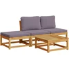 Image de vidaXL - 4-delige - Loungeset - met - kussens - massief - acaciahout