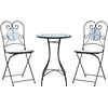 Image de vidaXL - Bistroset - mozaïek - ijzer - en - keramiek - blauw - en - wit