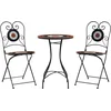 Image de vidaXL - Bistroset - mozaïek - ijzer - en - keramiek - terracottakleurig - en - wit