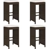 Image de vidaXL - Tuinbarkrukken - met - kussens - 4 - st - poly - rattan - bruin