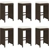 Image de vidaXL - Tuinbarkrukken - 6 - st - met - kussens - poly - rattan - bruin