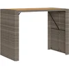 Image de vidaXL - Tuinbartafel - acaciahouten - blad - 145x80x110 - cm - poly - rattan - grijs