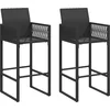 Image de vidaXL - Tuinbarkrukken - 2 - st - poly - rattan - zwart