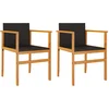 Image de vidaXL - Tuinstoelen - 2 - st - poly - rattan - en - massief - hout - zwart