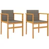 Image de vidaXL - Tuinstoelen - 2 - st - poly - rattan - en - massief - hout - grijs