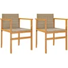 Image de vidaXL - Tuinstoelen - 2 - st - poly - rattan - en - massief - hout - beige