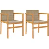 Image de vidaXL - Tuinstoelen - 2 - st - met - kussens - poly - rattan - en - massief - hout - beige