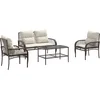 Image de vidaXL - 4-delige - Loungeset - met - kussens - poly - rattan - bruin