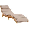Image de vidaXL - | - Ligbed - | - met - kussen - taupe - 55 - x - 184 - x - 64cm - Massief - Acaciahout