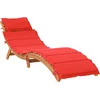 Image de vidaXL - Ligbed - met - kussen - massief - acaciahout - rood