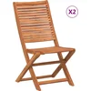 Image de vidaXL - Tuinstoelen - inklapbaar - 2 - st - massief - acaciahout