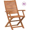 Image de vidaXL - Tuinstoelen - inklapbaar - 2 - st - met - armleuning - massief - acaciahout