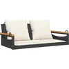 Image de vidaXL - Schommelbank - met - kussens - 109x62x40 - cm - poly - rattan - zwart