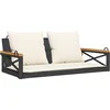 Image de vidaXL - Schommelbank - met - kussens - 109x62x40 - cm - poly - rattan - zwart