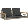 Image de vidaXL - Schommelbank - met - kussens - 109x62x40 - cm - poly - rattan - grijs