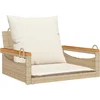 Image de vidaXL - Schommelbank - met - kussens - 63x62x40 - cm - poly - rattan - beige