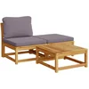 Image de vidaXL - 3-delige - Loungeset - met - kussens - massief - acaciahout