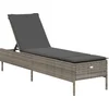 Image de vidaXL - Ligbed - met - kussen - poly - rattan - grijs