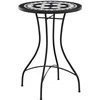 Image de vidaXL - Bistrotafel - mozaïek - Ø50x70 - cm - keramiek - zwart - en - wit